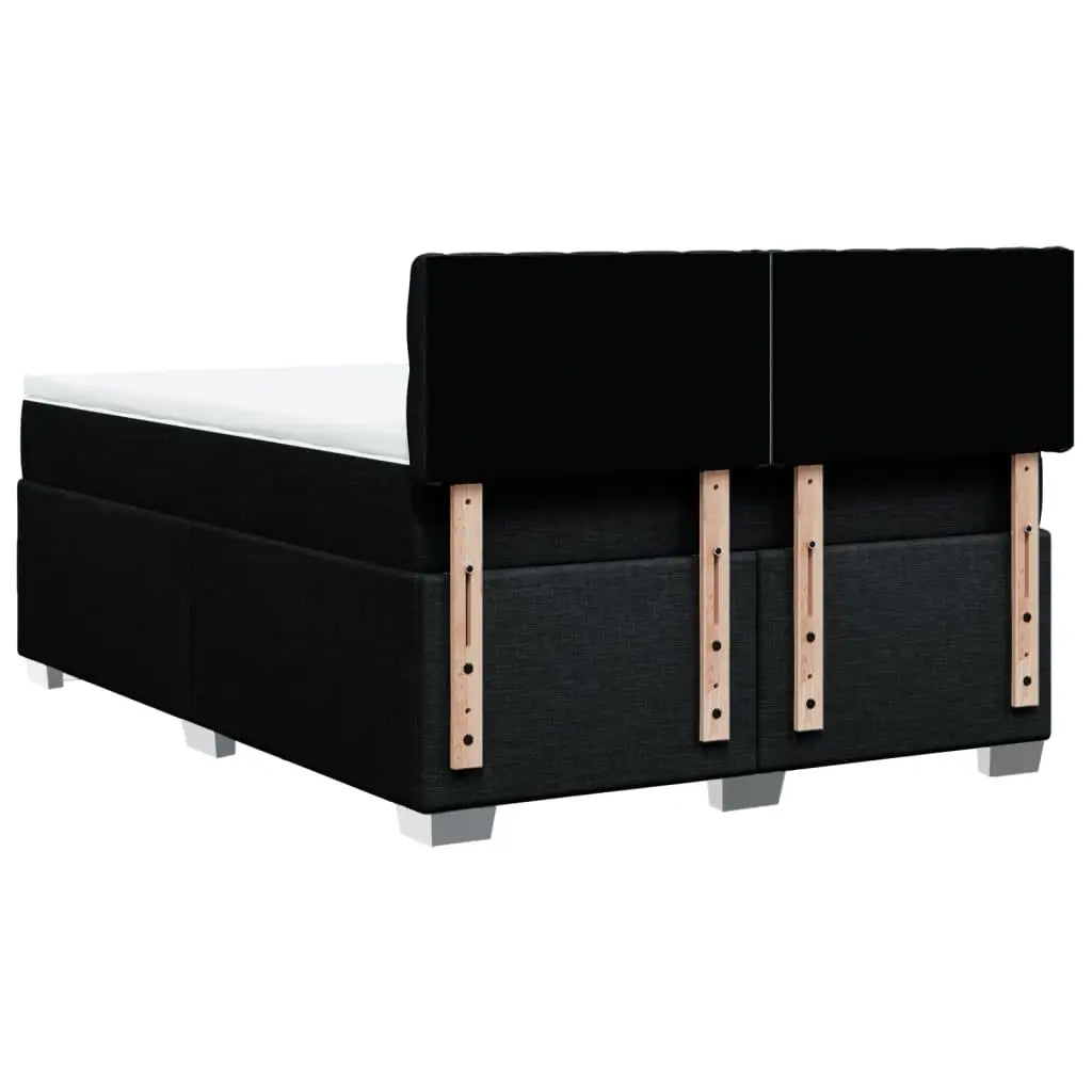 Sommier à lattes de lit avec matelas Noir 140x190 cm Tissu - XIOS