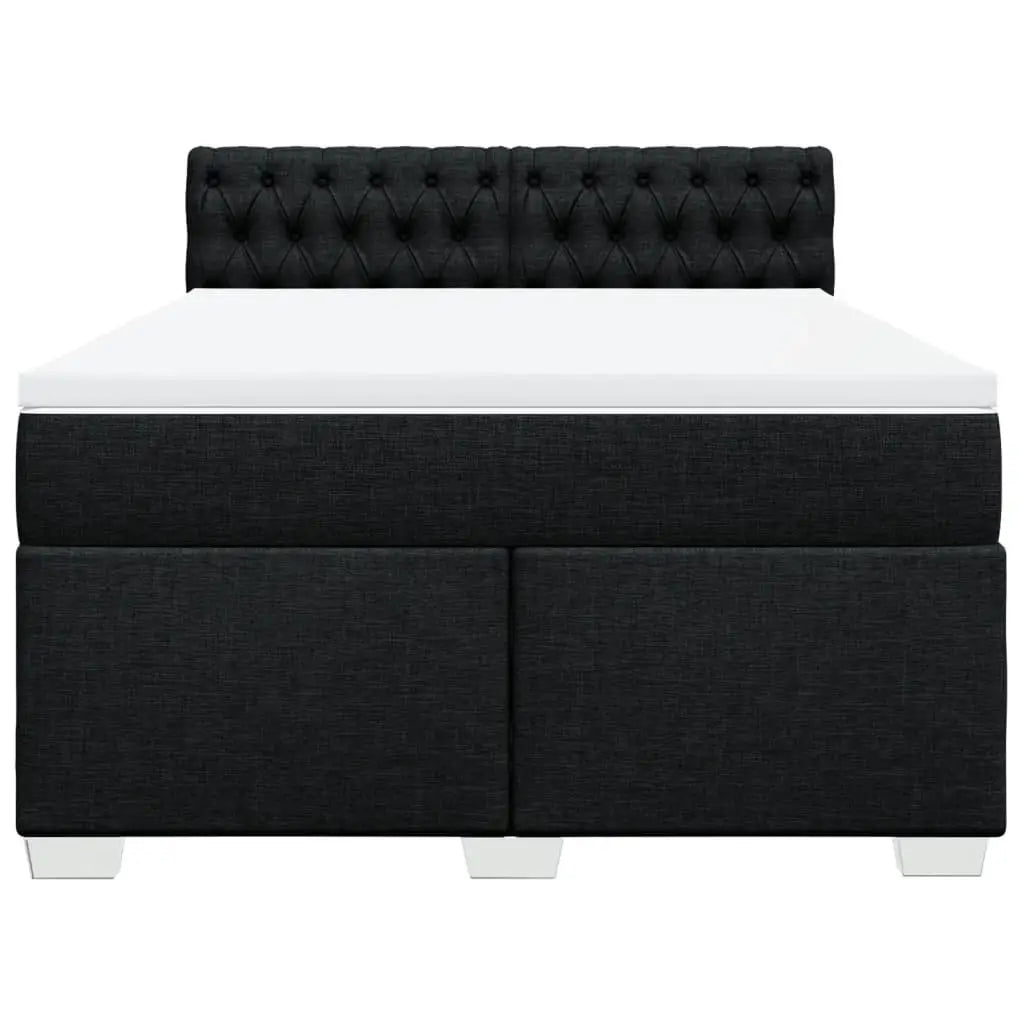 Sommier à lattes de lit avec matelas Noir 140x190 cm Tissu - XIOS