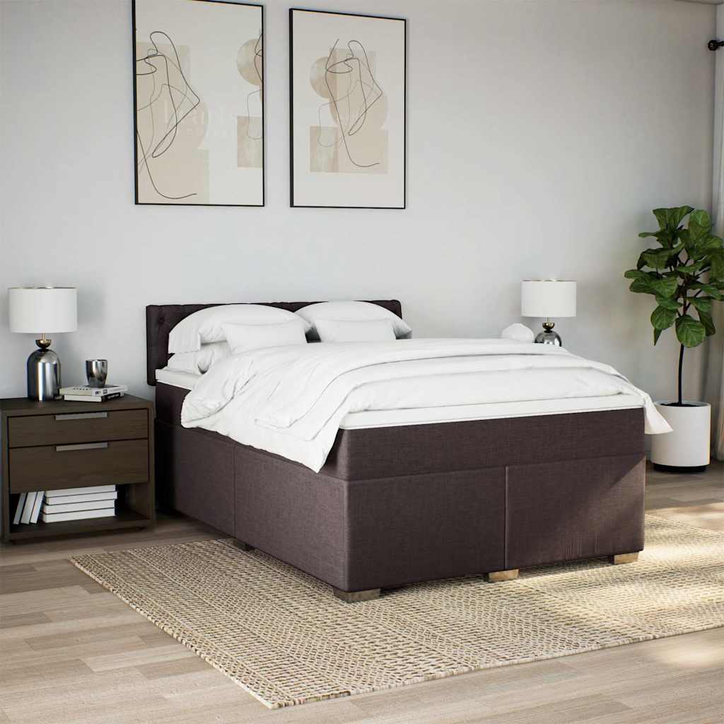 Sommier à lattes de lit avec matelas Marron foncé 140x190 cm - XIOS
