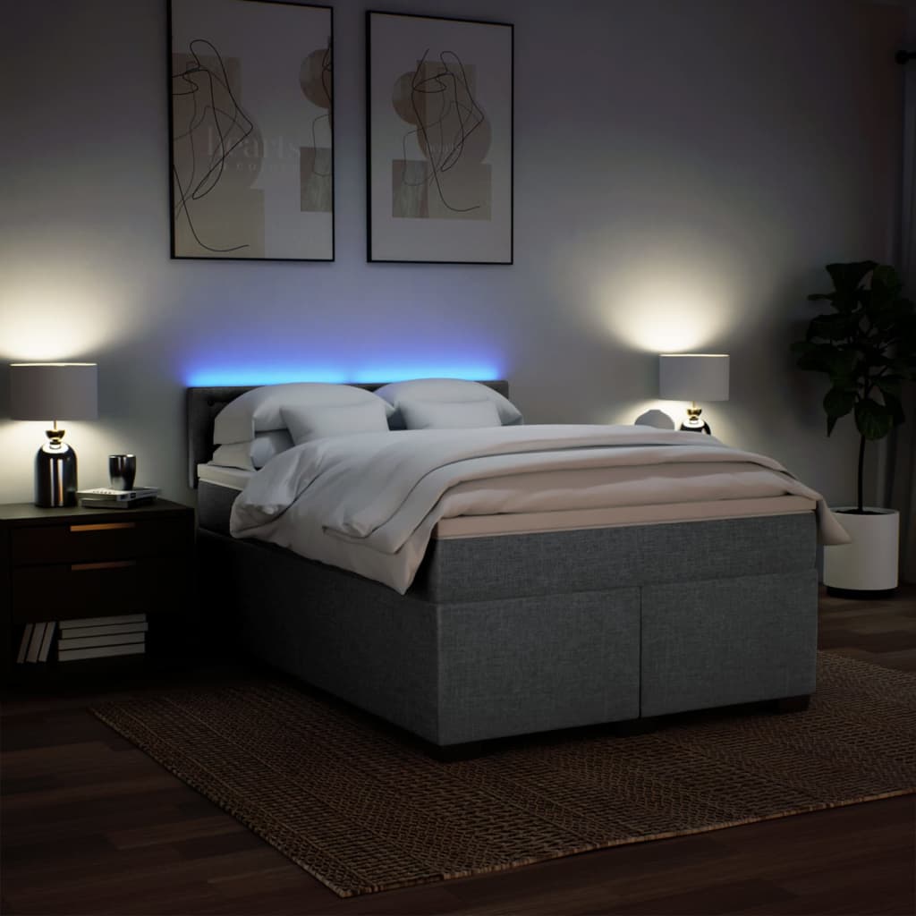 Sommier à lattes de lit avec matelas Gris clair 140x190cm Tissu - XIOS