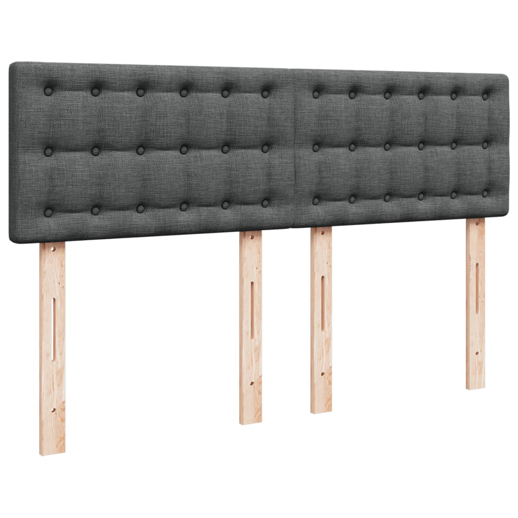 Sommier à lattes de lit avec matelas Gris foncé 140x190cm Tissu - XIOS