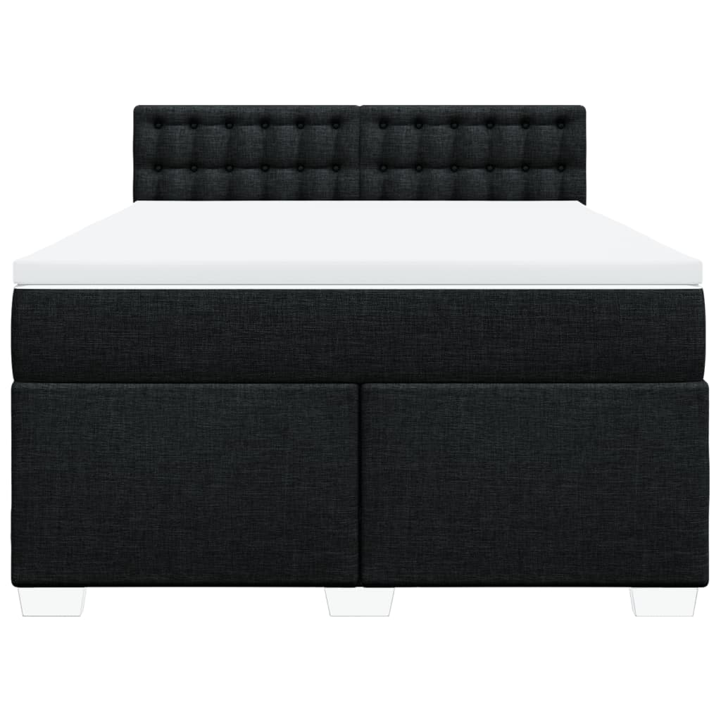 Sommier à lattes de lit avec matelas Noir 140x190 cm Tissu - XIOS