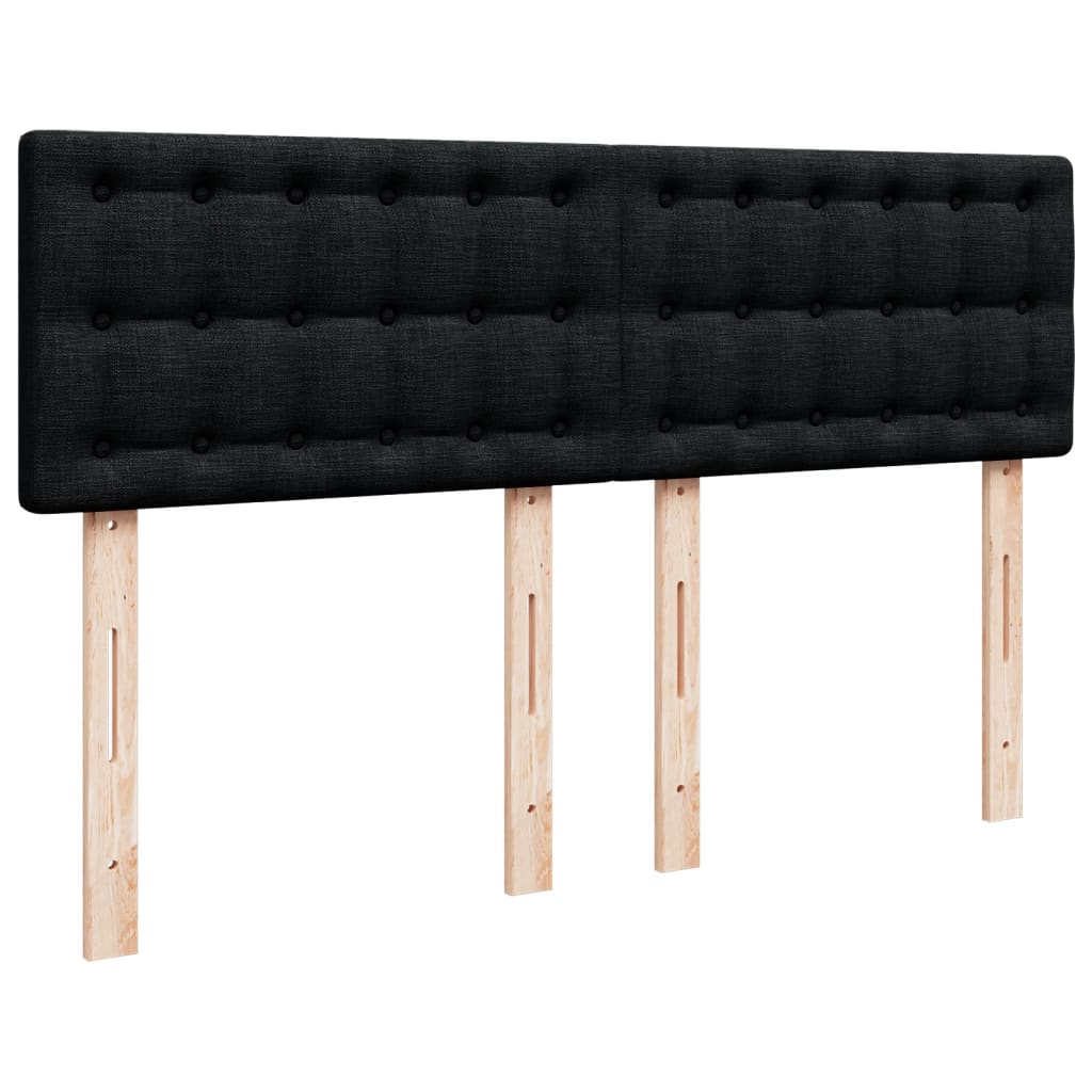 Sommier à lattes de lit avec matelas Noir 140x190 cm Tissu - XIOS
