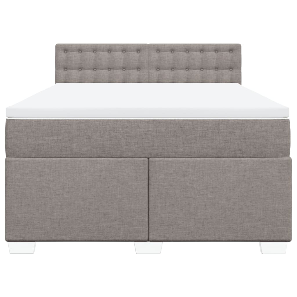 Sommier à lattes de lit avec matelas Taupe 140x190 cm Tissu - XIOS
