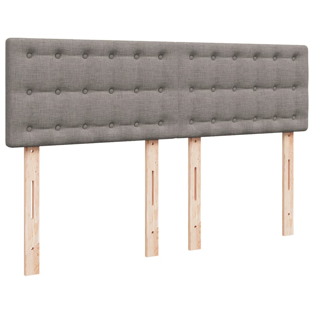 Sommier à lattes de lit avec matelas Taupe 140x190 cm Tissu - XIOS