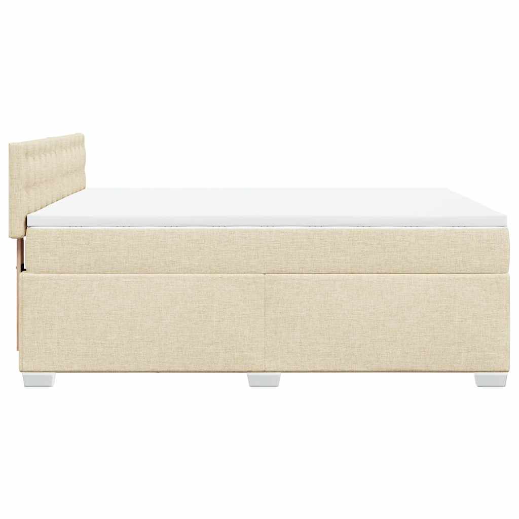 Sommier à lattes de lit avec matelas Crème 140x190 cm Tissu - XIOS