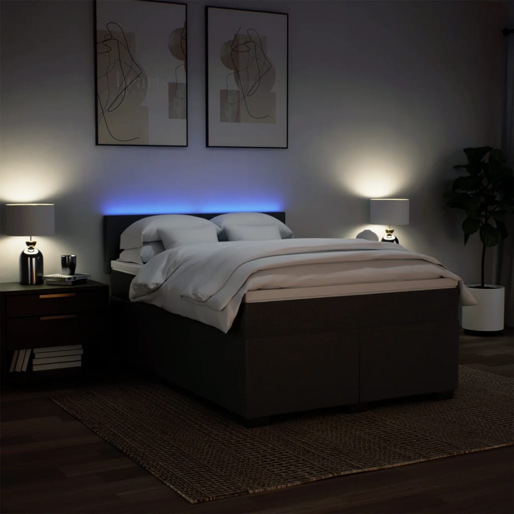 Sommier à lattes de lit avec matelas Gris clair 140x200cm Tissu