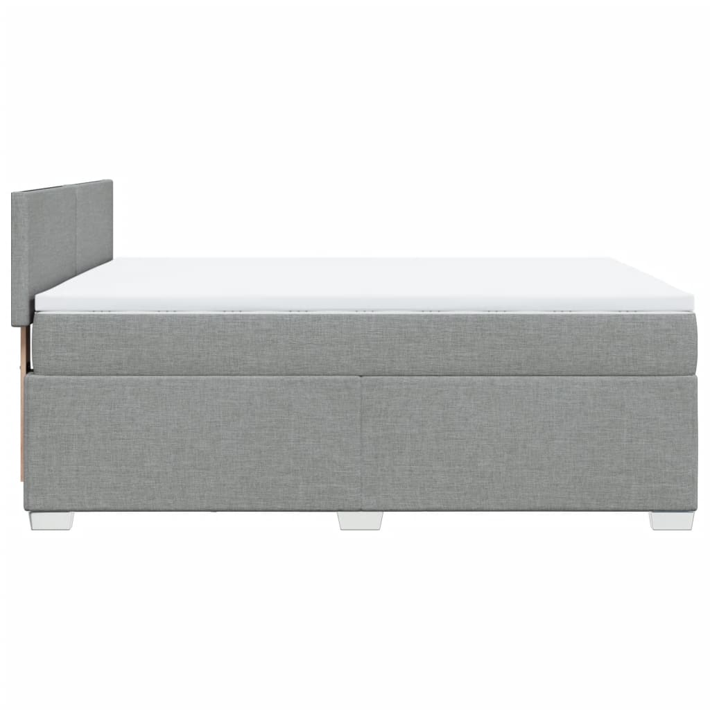 Sommier à lattes de lit avec matelas Gris clair 140x200cm Tissu - XIOS