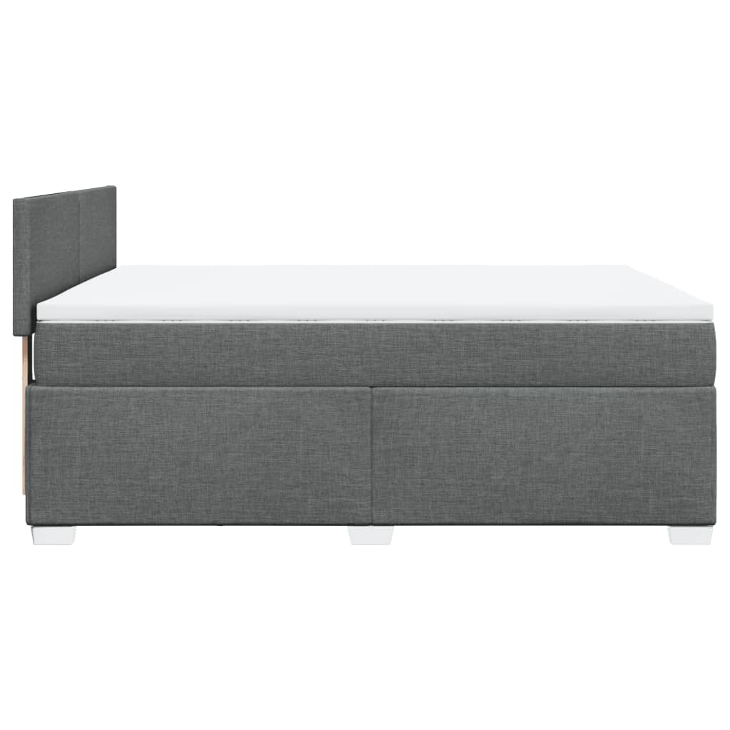 Sommier à lattes de lit avec matelas Gris foncé 140x200cm Tissu - XIOS