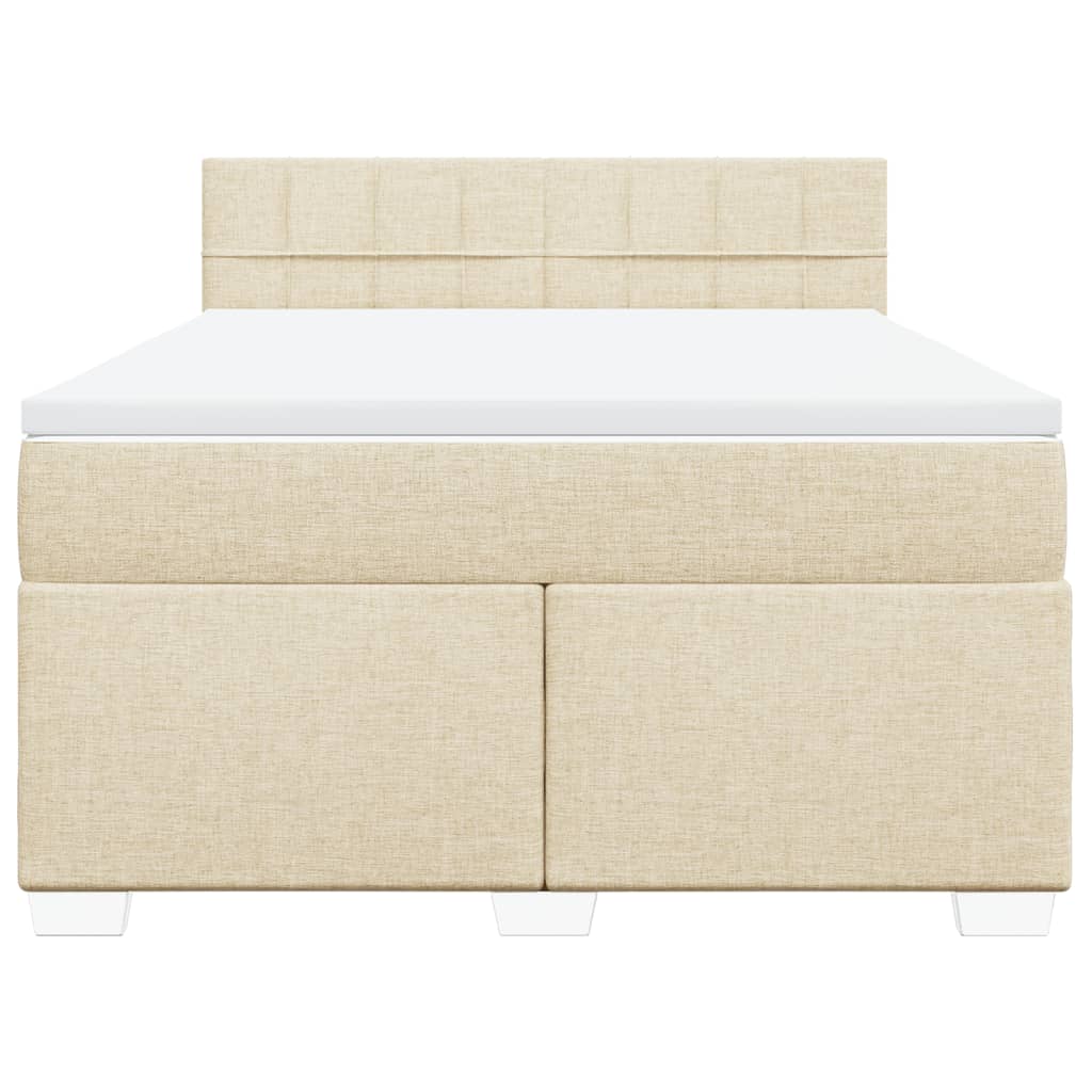 Sommier à lattes de lit avec matelas Crème 140x200 cm Tissu - XIOS