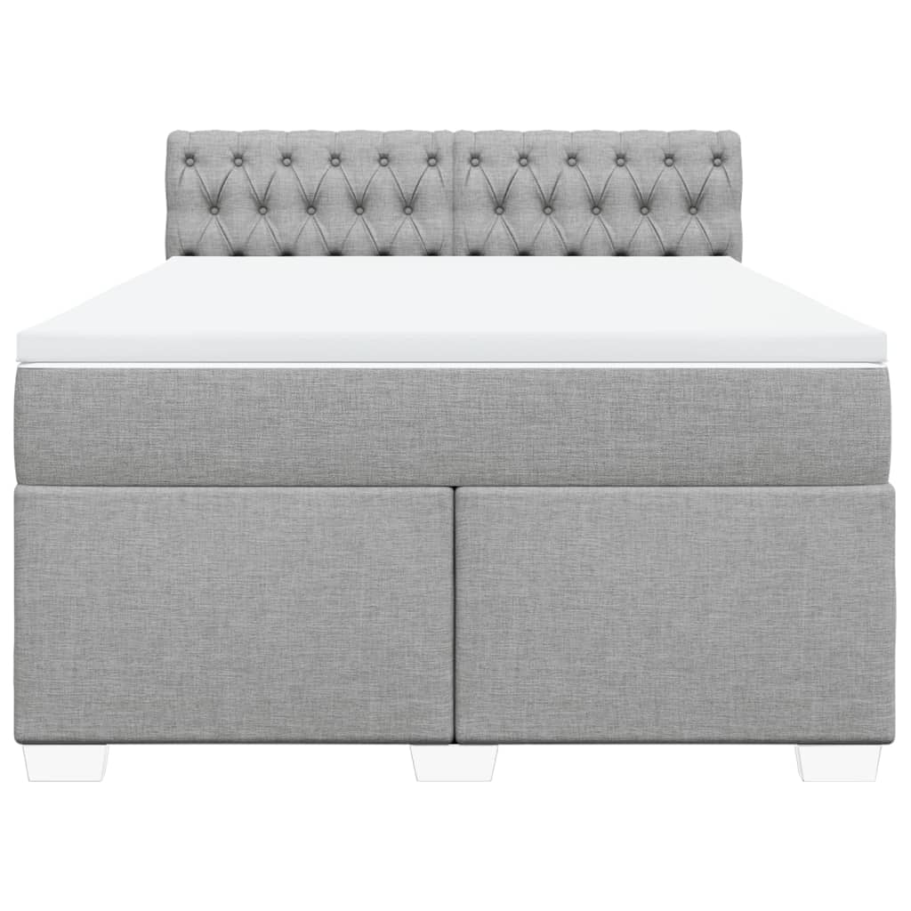 Sommier à lattes de lit avec matelas Gris clair 140x200cm Tissu - XIOS