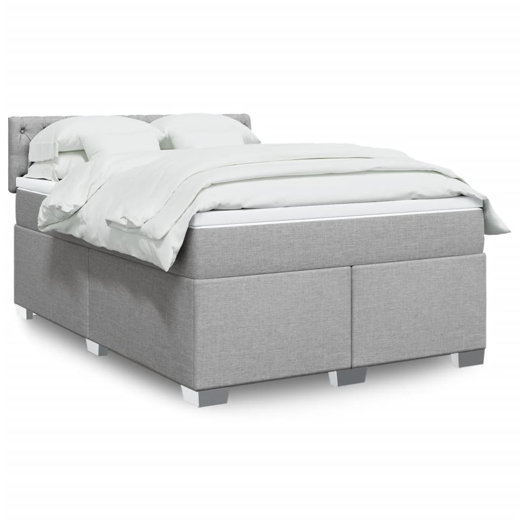 Sommier à lattes de lit avec matelas Gris clair 140x200cm Tissu - XIOS
