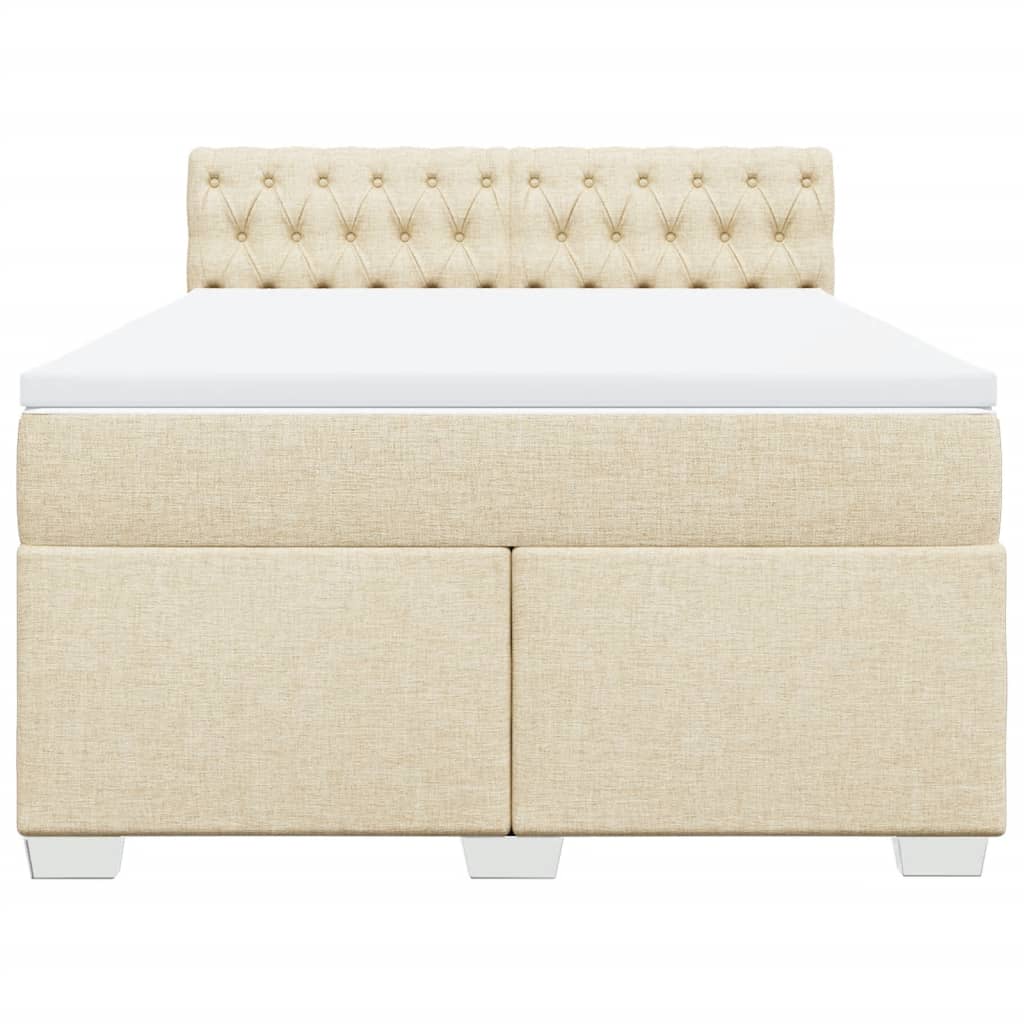 Sommier à lattes de lit avec matelas Crème 140x200 cm Tissu - XIOS