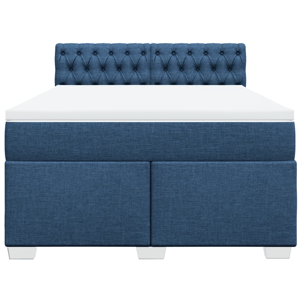 Sommier à lattes de lit avec matelas Bleu 140x200 cm Tissu - XIOS