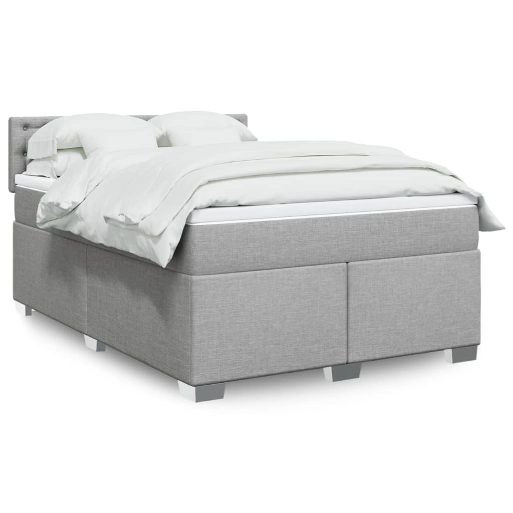 Sommier à lattes de lit avec matelas Gris clair 140x200cm Tissu - XIOS