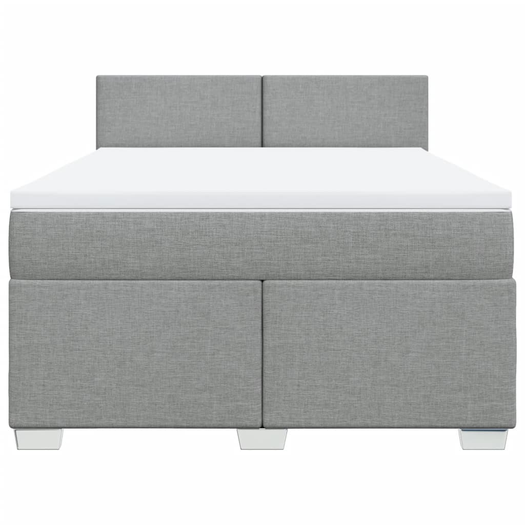 Sommier à lattes de lit avec matelas Gris clair 160x200cm Tissu