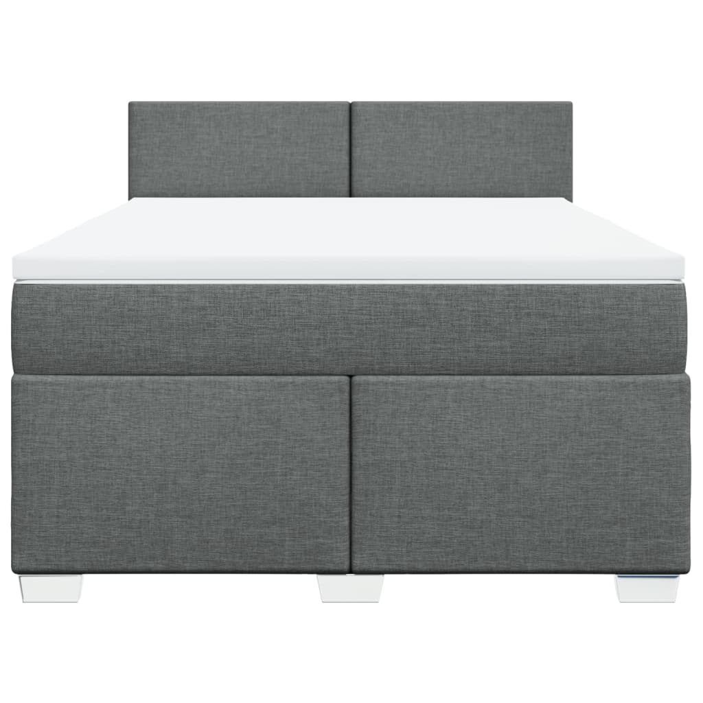 Sommier à lattes de lit avec matelas Gris foncé 160x200cm Tissu - XIOS