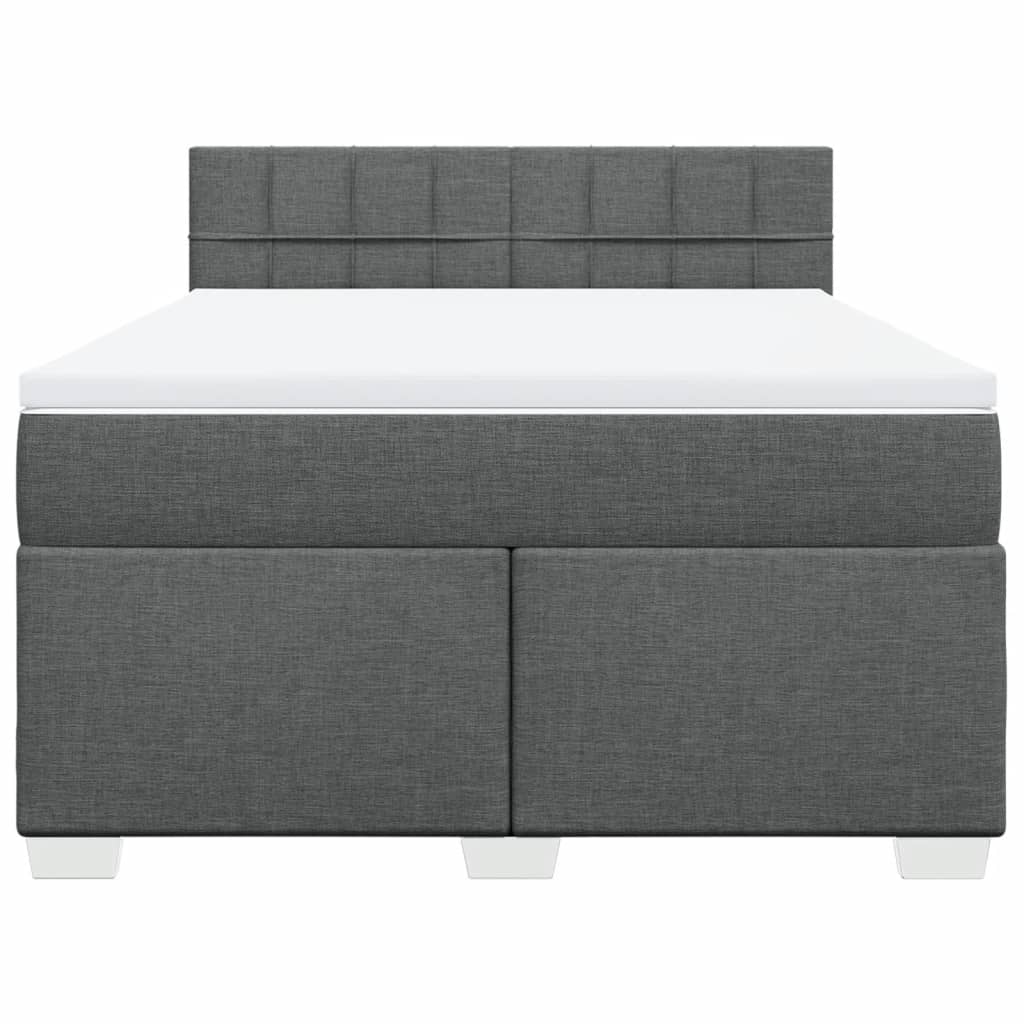 Sommier à lattes de lit avec matelas Gris foncé 160x200cm Tissu - XIOS