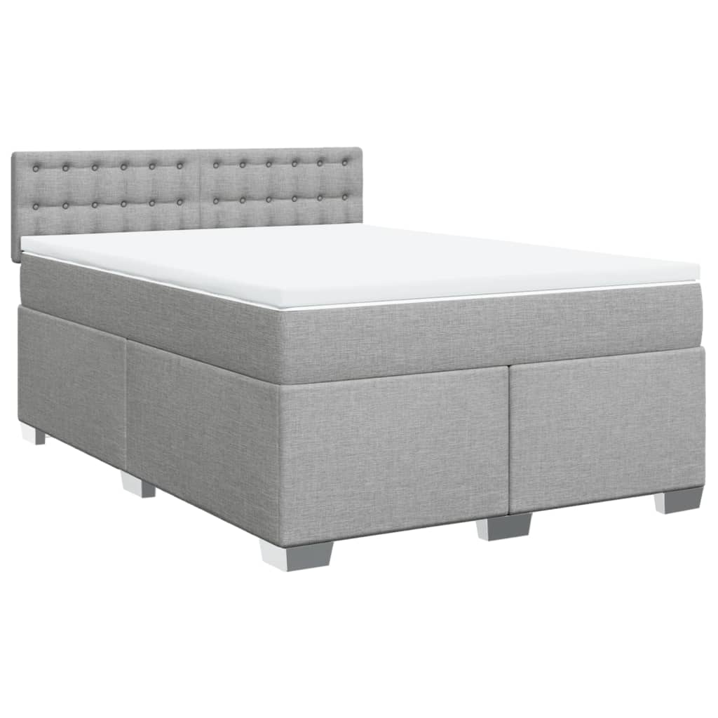Sommier à lattes de lit avec matelas Gris clair 160x200cm Tissu - XIOS