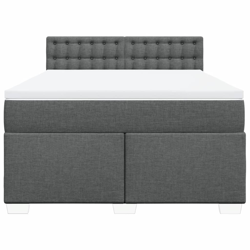 Sommier à lattes de lit avec matelas Gris foncé 160x200cm Tissu - XIOS