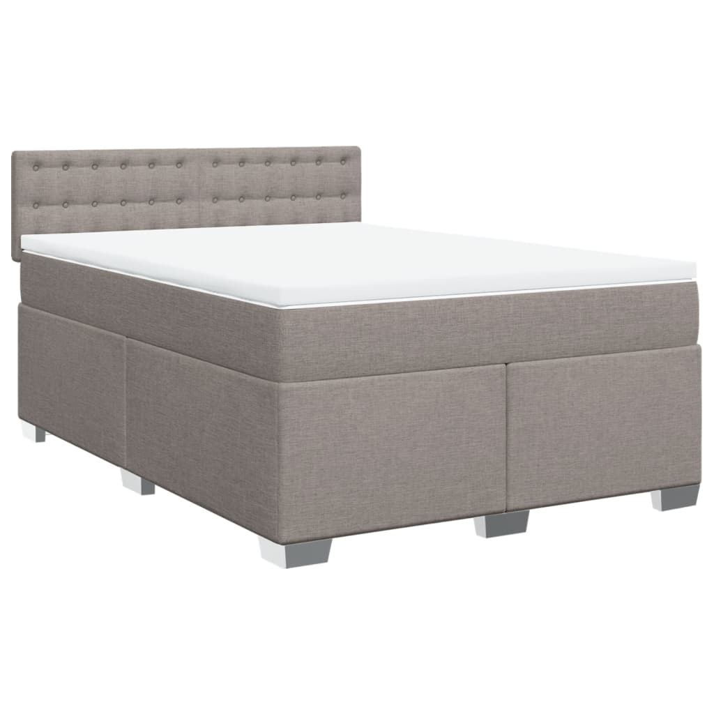 Sommier à lattes de lit avec matelas Taupe 160x200 cm Tissu - XIOS