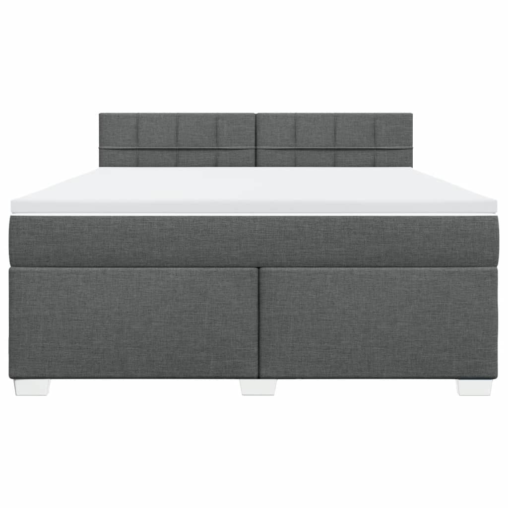 Sommier à lattes de lit avec matelas Gris foncé 180x200cm Tissu - XIOS