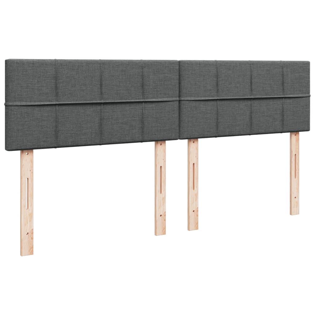 Sommier à lattes de lit avec matelas Gris foncé 180x200cm Tissu - XIOS