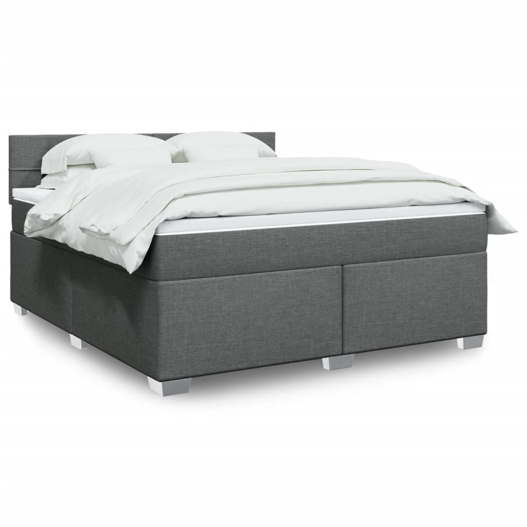 Sommier à lattes de lit avec matelas Gris foncé 180x200cm Tissu - XIOS