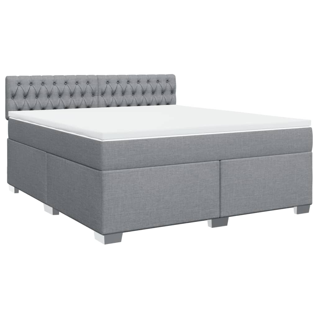 Sommier à lattes de lit avec matelas Gris clair 180x200cm Tissu - XIOS