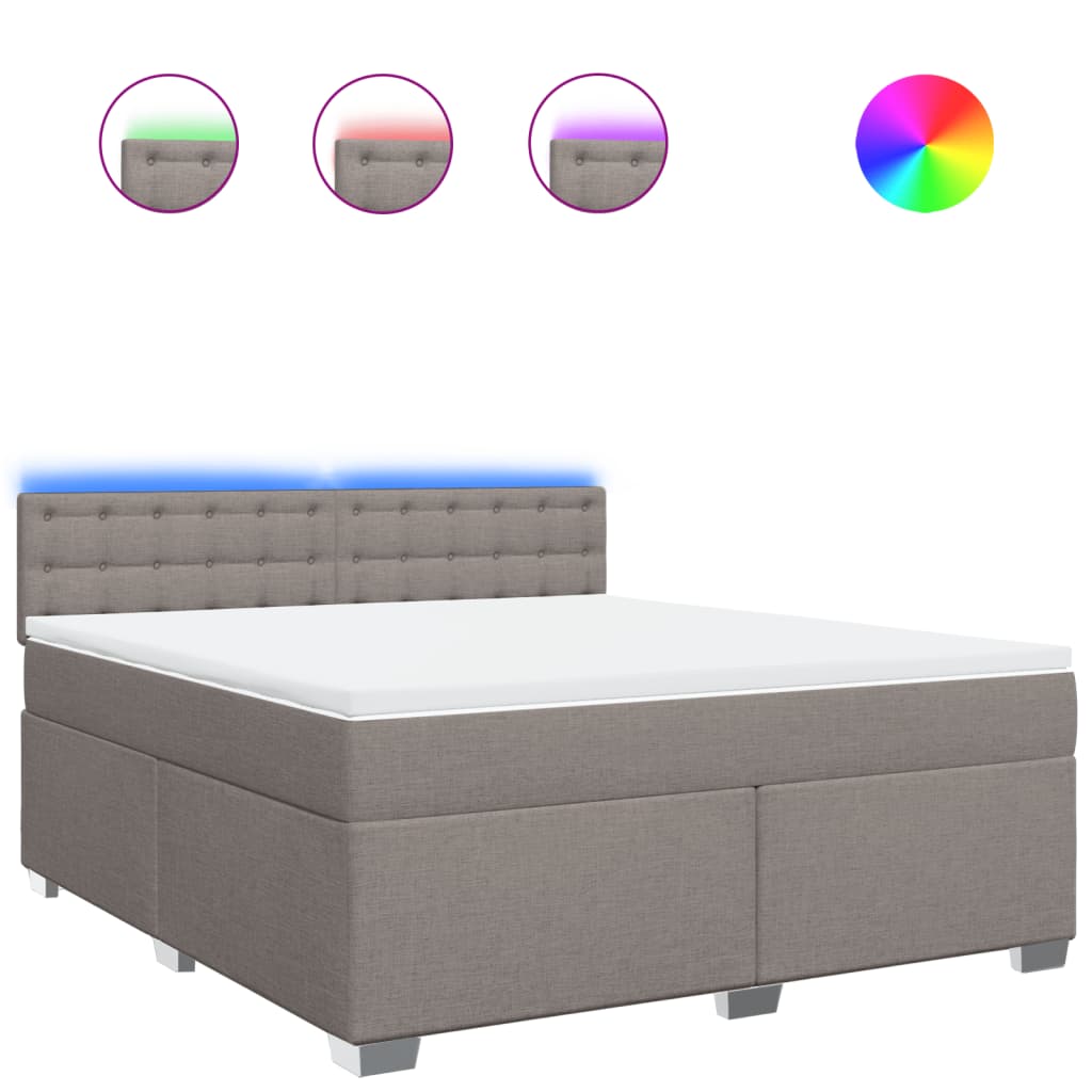 Sommier à lattes de lit avec matelas Taupe 180x200 cm Tissu - XIOS