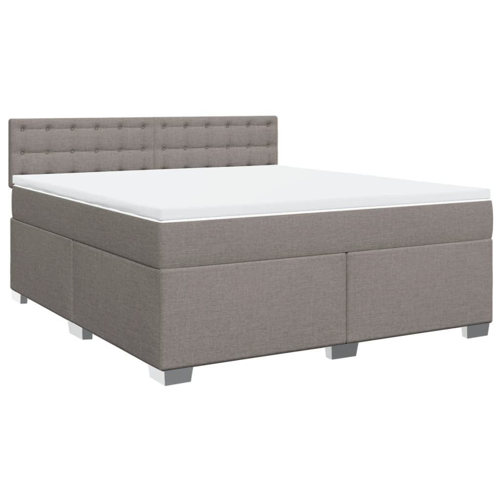 Sommier à lattes de lit avec matelas Taupe 180x200 cm Tissu - XIOS