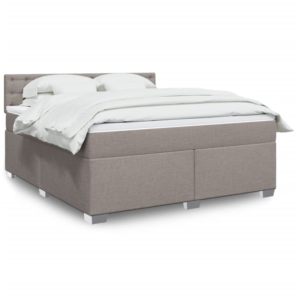 Sommier à lattes de lit avec matelas Taupe 180x200 cm Tissu - XIOS