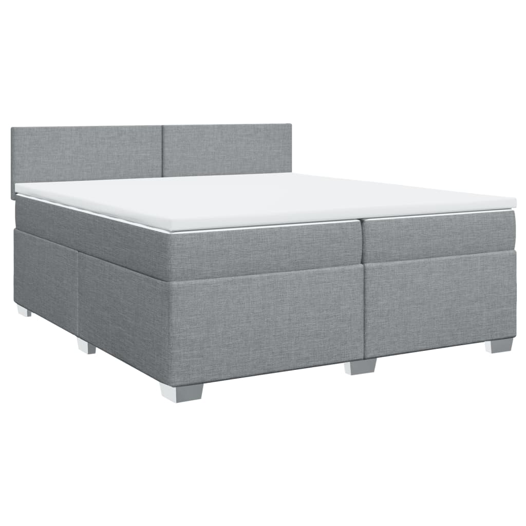 Sommier à lattes de lit avec matelas Gris clair 200x200cm Tissu - XIOS