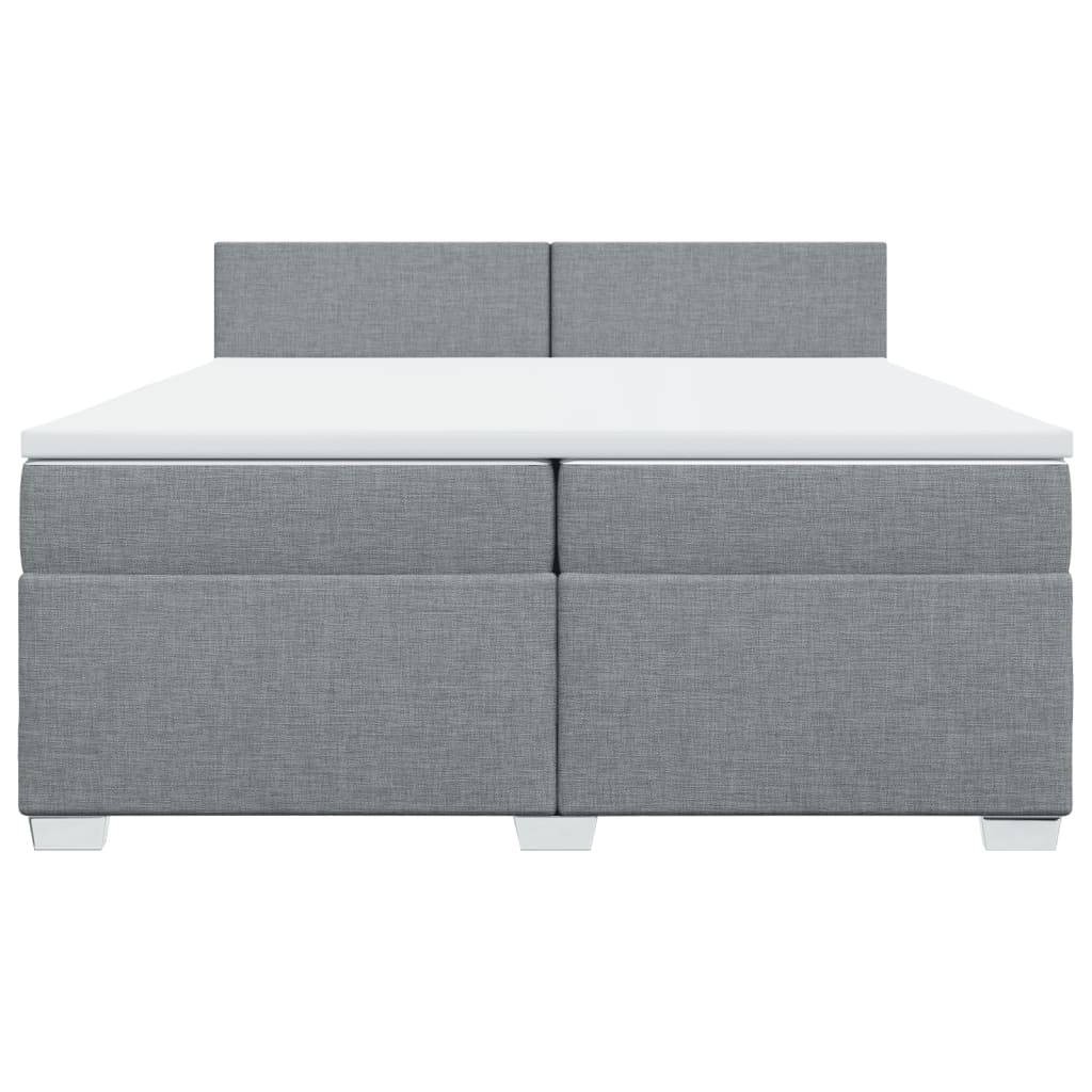 Sommier à lattes de lit avec matelas Gris clair 200x200cm Tissu - XIOS