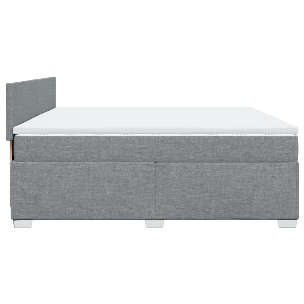 Sommier à lattes de lit avec matelas Gris clair 200x200cm Tissu - XIOS
