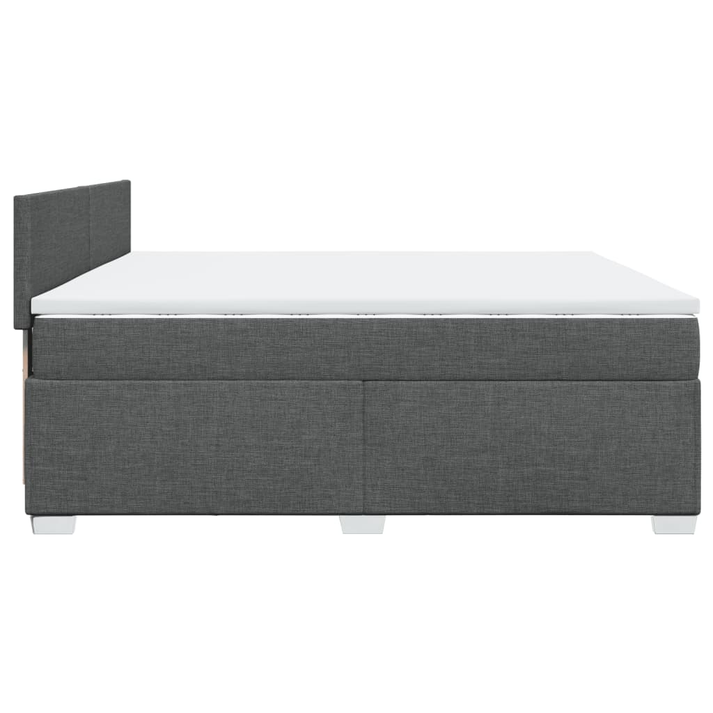 Sommier à lattes de lit avec matelas Gris foncé 200x200cm Tissu - XIOS