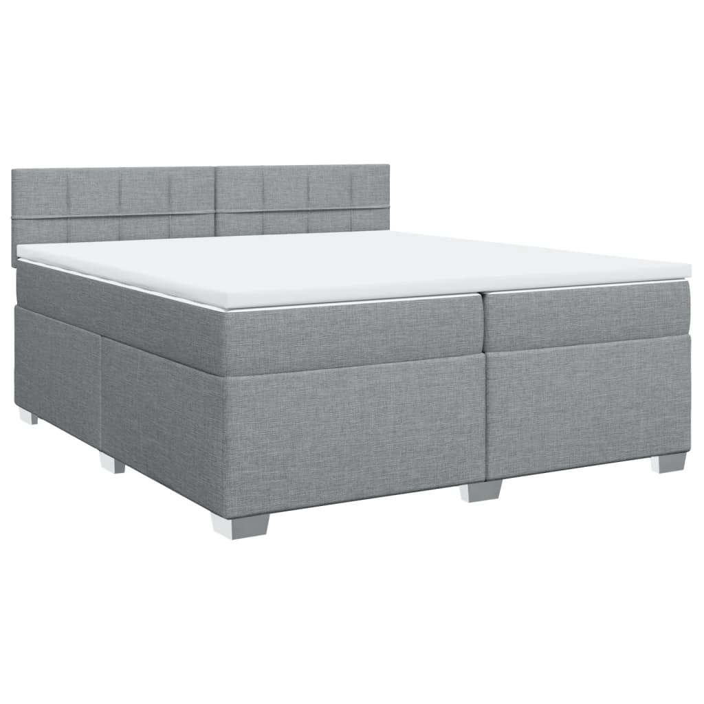 Sommier à lattes de lit avec matelas Gris clair 200x200cm Tissu - XIOS