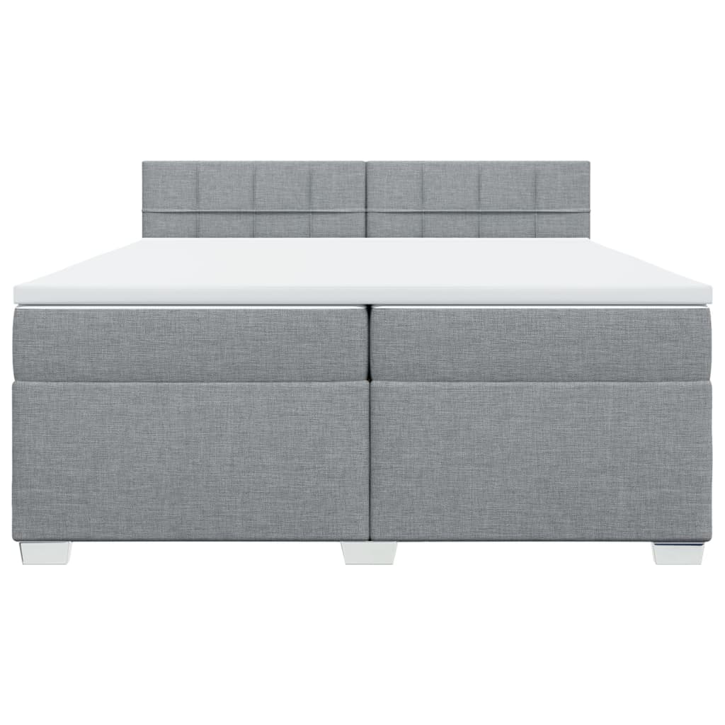 Sommier à lattes de lit avec matelas Gris clair 200x200cm Tissu - XIOS