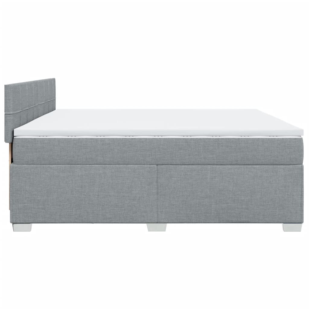 Sommier à lattes de lit avec matelas Gris clair 200x200cm Tissu - XIOS