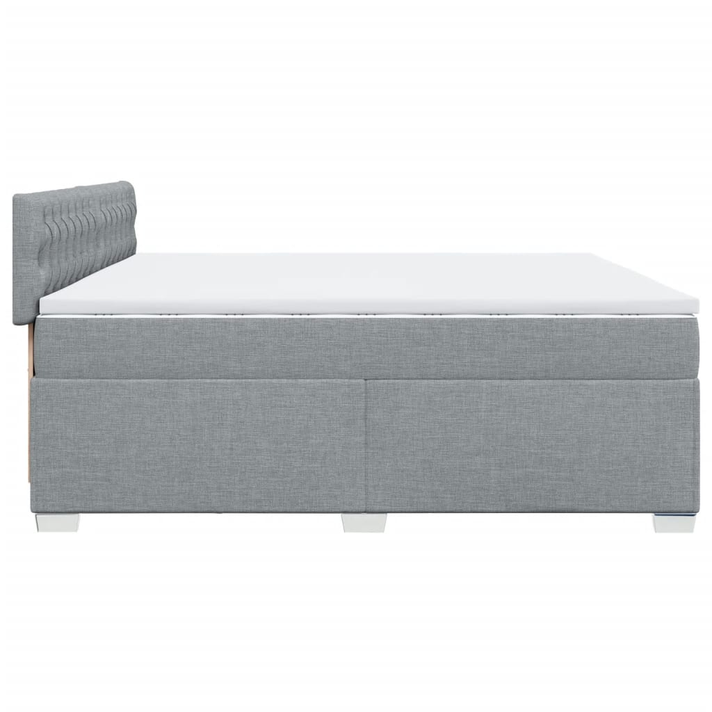 Sommier à lattes de lit avec matelas Gris clair 200x200cm Tissu - XIOS