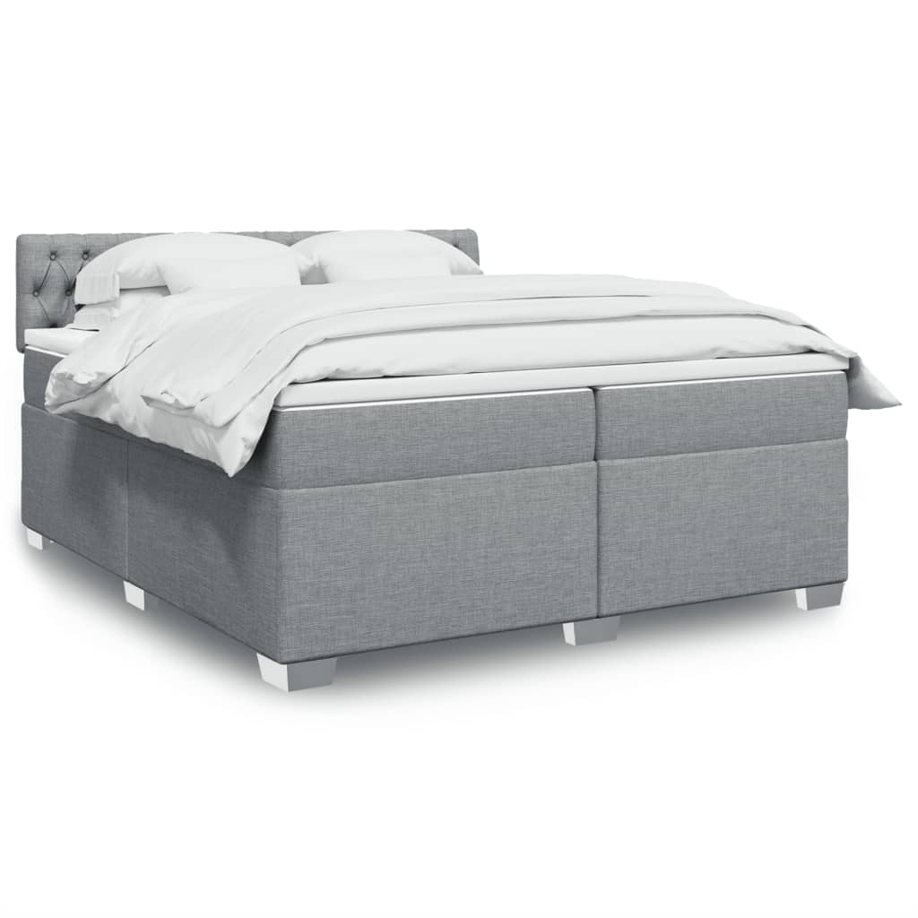Sommier à lattes de lit avec matelas Gris clair 200x200cm Tissu - XIOS