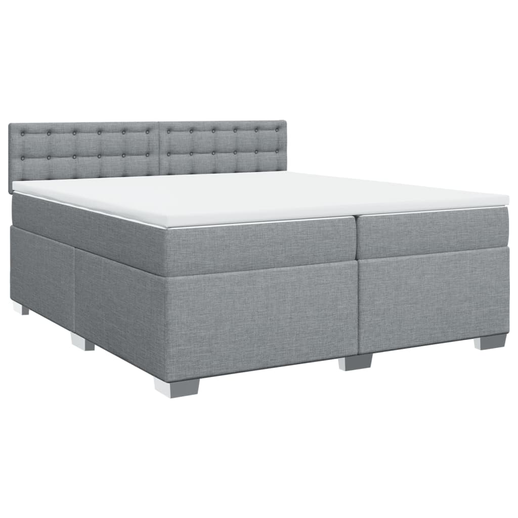 Sommier à lattes de lit avec matelas Gris clair 200x200cm Tissu - XIOS