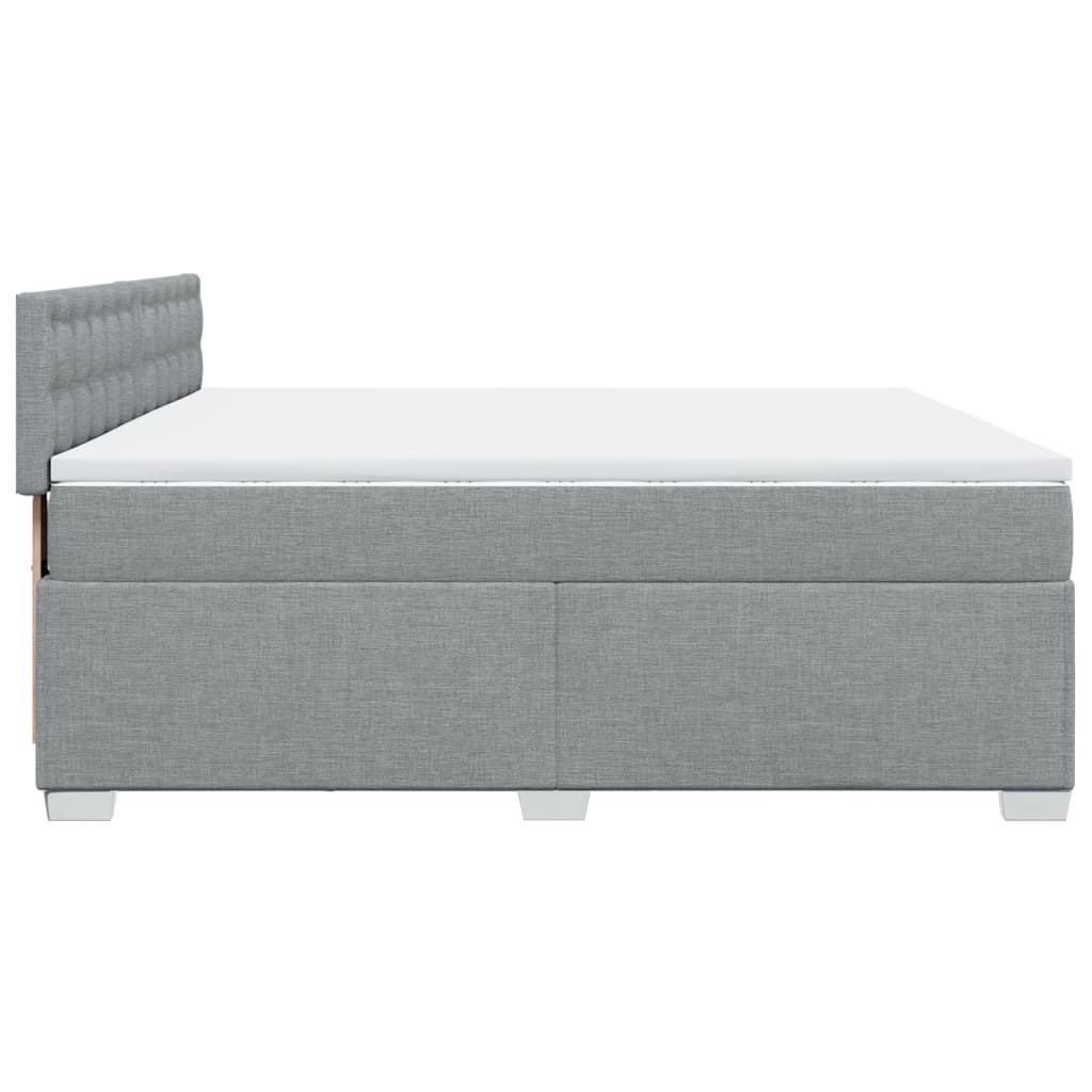 Sommier à lattes de lit avec matelas Gris clair 200x200cm Tissu - XIOS