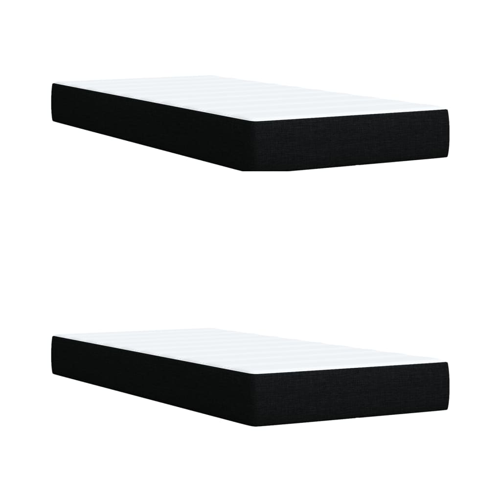 Sommier à lattes de lit avec matelas Noir 200x200 cm Tissu - XIOS