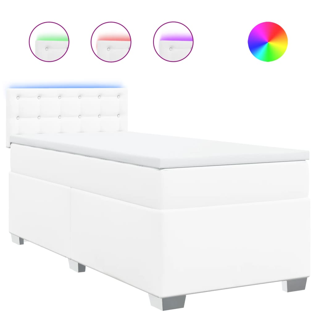 Sommier à lattes de lit avec matelas Blanc 80x200 cm Similicuir - XIOS