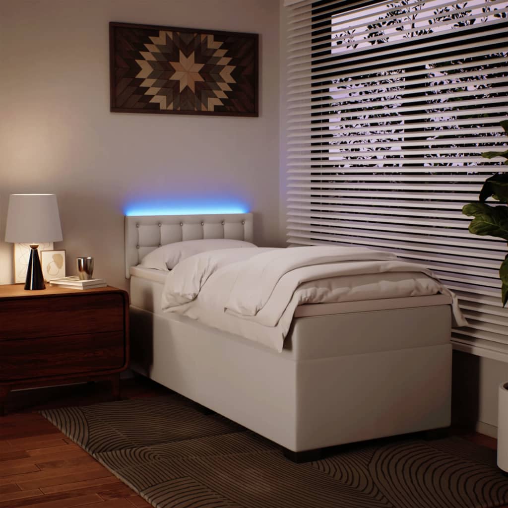 Sommier à lattes de lit avec matelas Blanc 80x200 cm Similicuir - XIOS