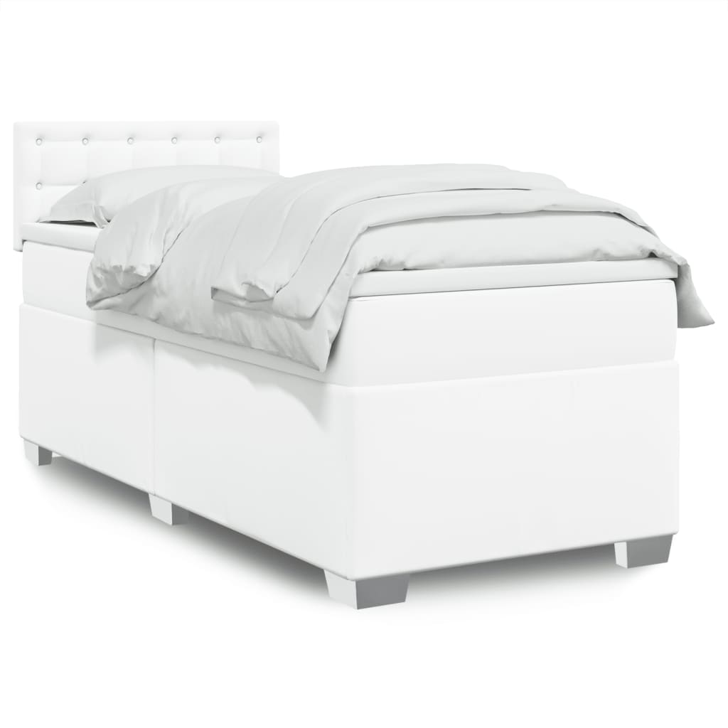 Sommier à lattes de lit avec matelas Blanc 80x200 cm Similicuir - XIOS