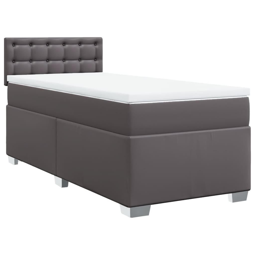 Sommier à lattes de lit avec matelas Gris 80x200 cm Similicuir - XIOS