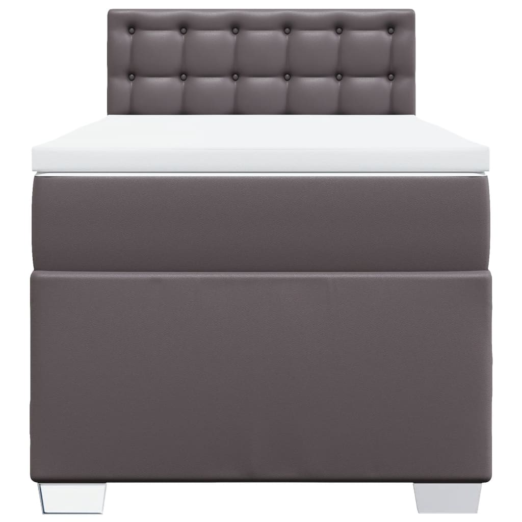 Sommier à lattes de lit avec matelas Gris 80x200 cm Similicuir - XIOS