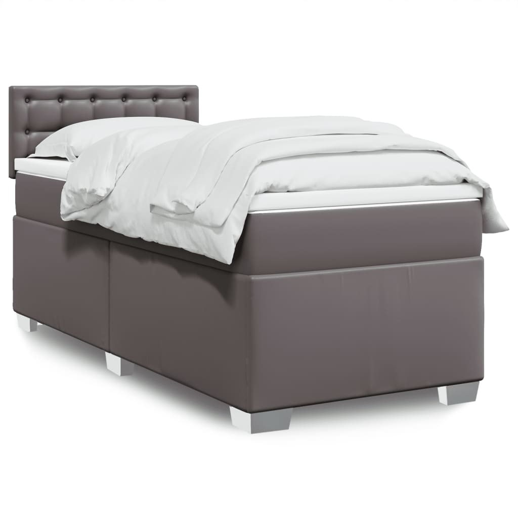 Sommier à lattes de lit avec matelas Gris 80x200 cm Similicuir - XIOS